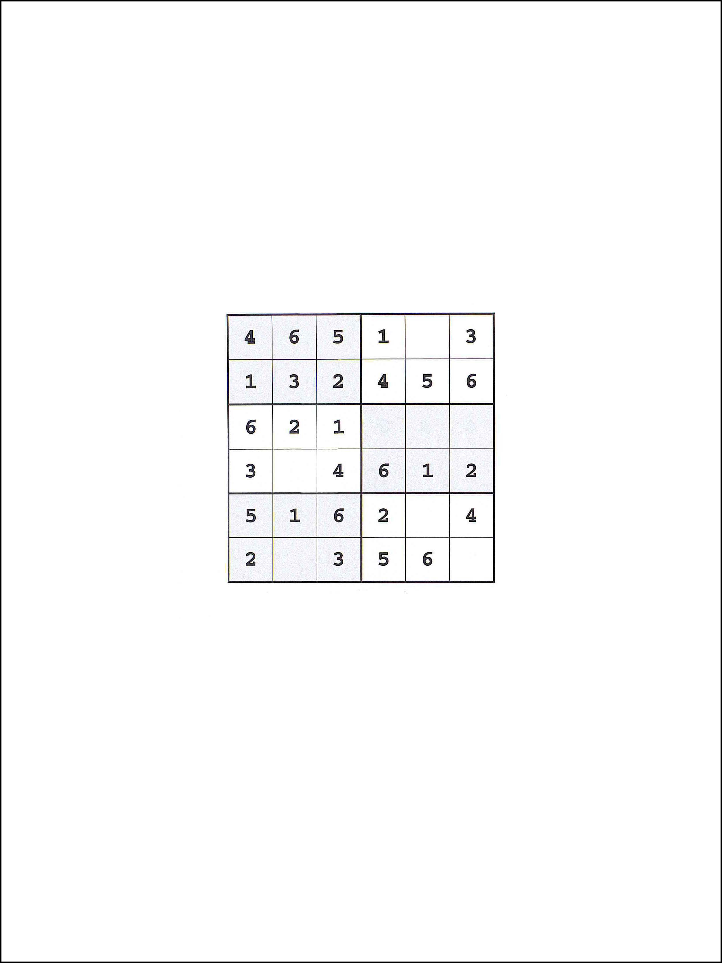 Sudoku 6x6 84